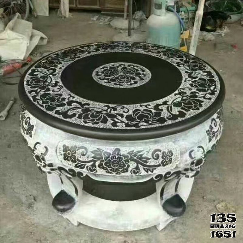 桌椅雕塑-園林寺院擺放戶外雕刻花紋方青石桌凳擺件 桌椅雕塑-園林寺院擺放戶外雕刻花紋方青石桌凳擺件高清圖片