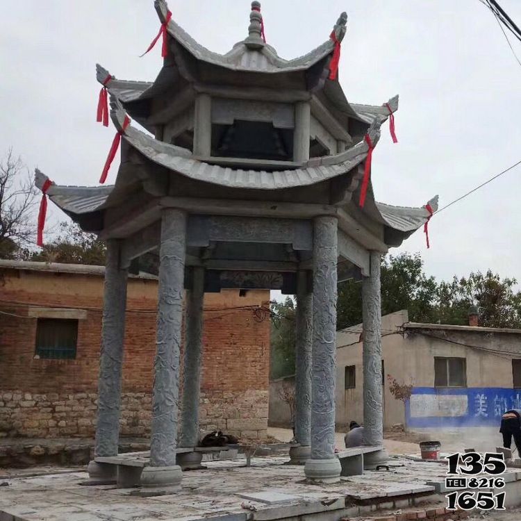 涼亭雕塑-農村廣場擺放仿古建雕刻涼亭雕塑 涼亭雕塑-農村廣場擺放仿古建雕刻涼亭雕塑高清圖片