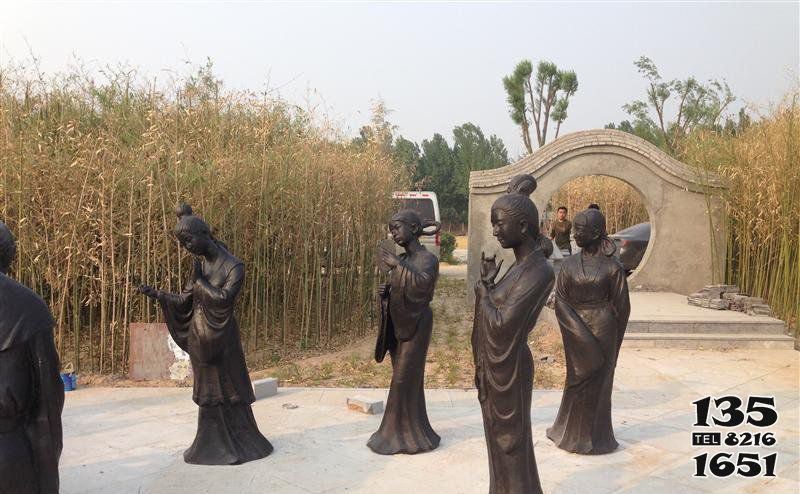 女孩雕塑-公園景區古代人物銅雕女孩雕塑 女孩雕塑-公園景區古代人物銅雕女孩雕塑高清圖片