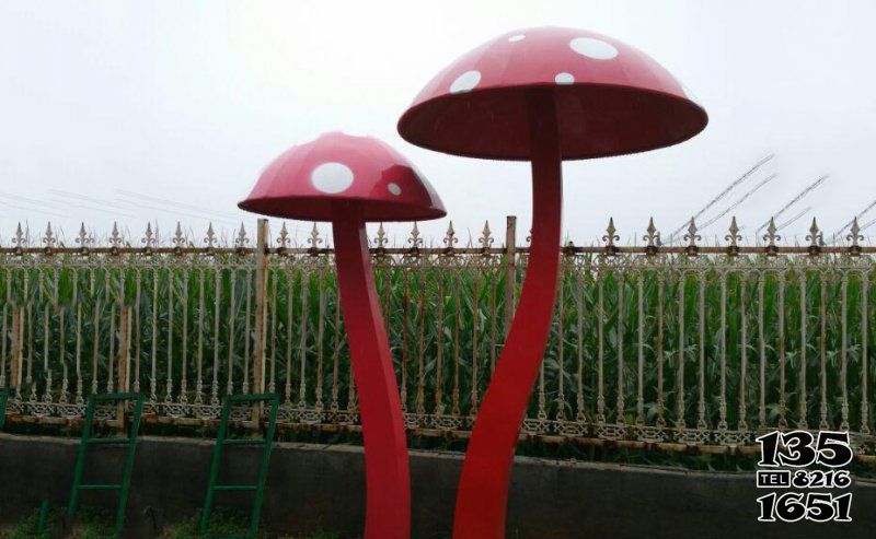 蘑菇雕塑-公園蘑菇不銹鋼紅色蘑菇雕塑 蘑菇雕塑-公園蘑菇不銹鋼紅色蘑菇雕塑高清圖片