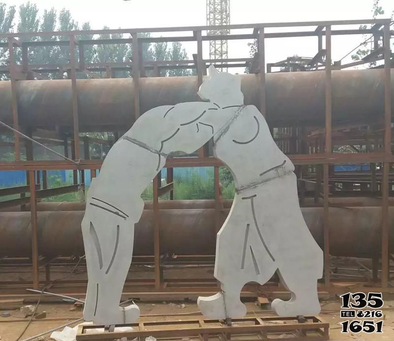摔跤雕塑-景區剪影不銹鋼蒙古人摔跤雕塑 摔跤雕塑-景區剪影不銹鋼蒙古人摔跤雕塑高清圖片