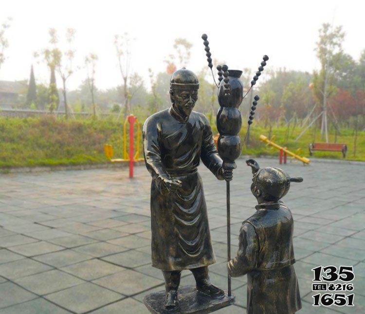 糖葫蘆雕塑-游樂園景觀賣糖葫蘆人物玻璃鋼仿銅雕塑 糖葫蘆雕塑-游樂園景觀賣糖葫蘆人物玻璃鋼仿銅雕塑高清圖片