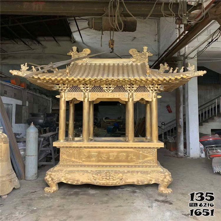 香爐雕塑-大型室內擺放鍍金仿古長形祭祀祈福燒紙寺院香爐雕塑 香爐雕塑-大型室內擺放鍍金仿古長形祭祀祈福燒紙寺院香爐雕塑高清圖片