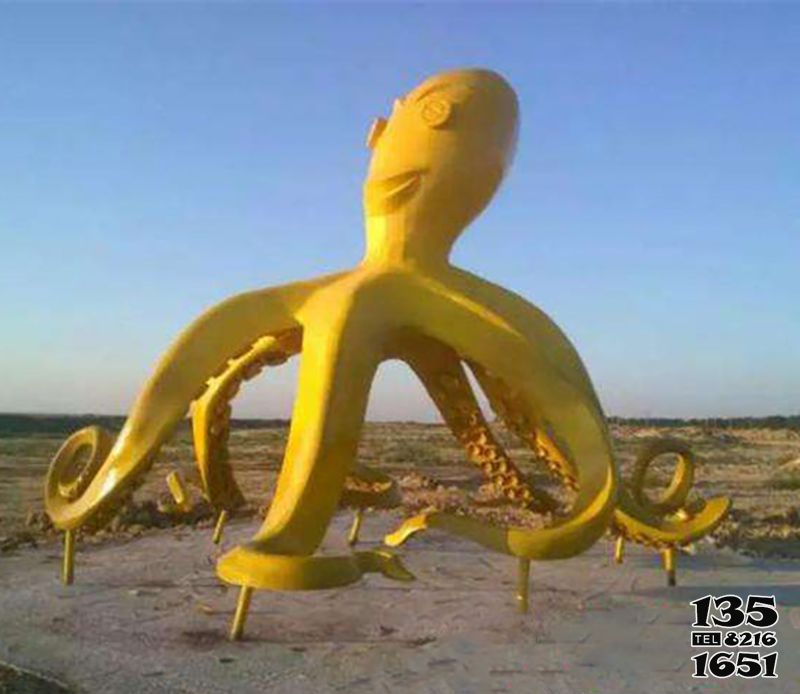 章魚雕塑-大型戶外擺放的仰頭的玻璃鋼創意章魚雕塑 章魚雕塑-大型戶外擺放的仰頭的玻璃鋼創意章魚雕塑高清圖片
