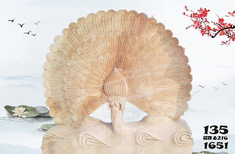 孔雀雕塑-大型室內(nèi)擺放的黃花石石雕創(chuàng)意孔雀雕塑 孔雀雕塑-大型室內(nèi)擺放的黃花石石雕創(chuàng)意孔雀雕塑高清圖片