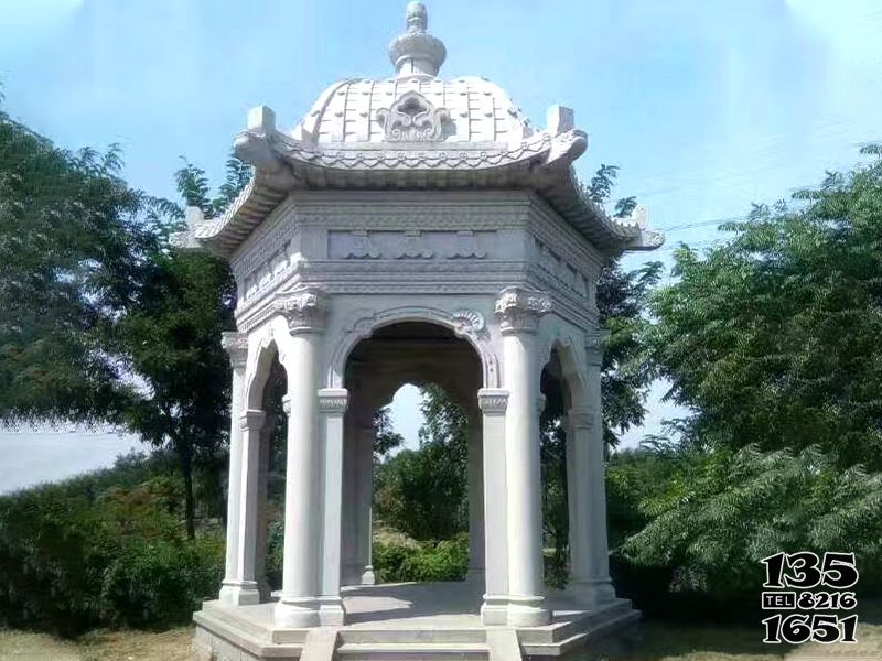 涼亭雕塑-園林戶外擺放新款漢白玉浮雕涼亭景觀雕塑 涼亭雕塑-園林戶外擺放新款漢白玉浮雕涼亭景觀雕塑高清圖片
