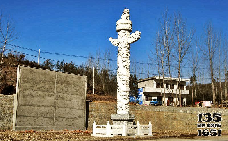 華表雕塑-農(nóng)村廣場擺放漢白玉華表雕塑 華表雕塑-農(nóng)村廣場擺放漢白玉華表雕塑高清圖片