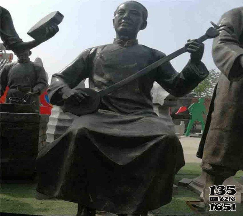 拉二胡雕塑-廣場銅雕人物景觀拉二胡雕塑 拉二胡雕塑-廣場銅雕人物景觀拉二胡雕塑高清圖片
