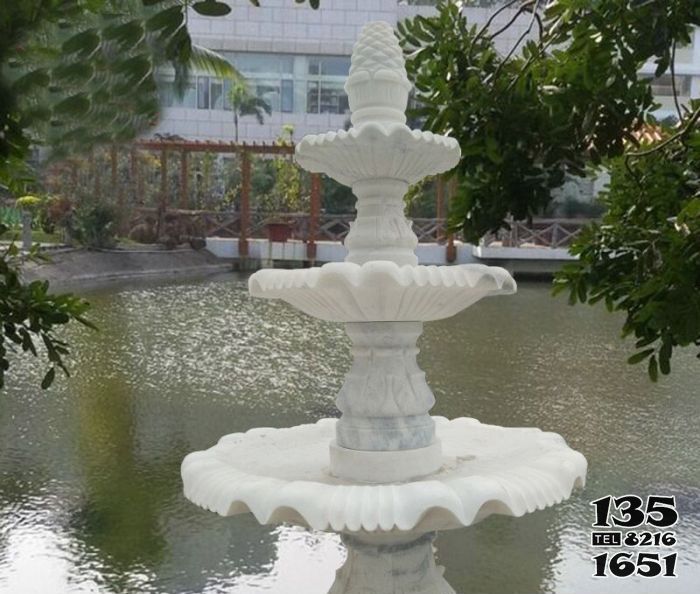 噴泉雕塑-小區擺放三層噴泉漢白玉公園石雕 噴泉雕塑-小區擺放三層噴泉漢白玉公園石雕高清圖片