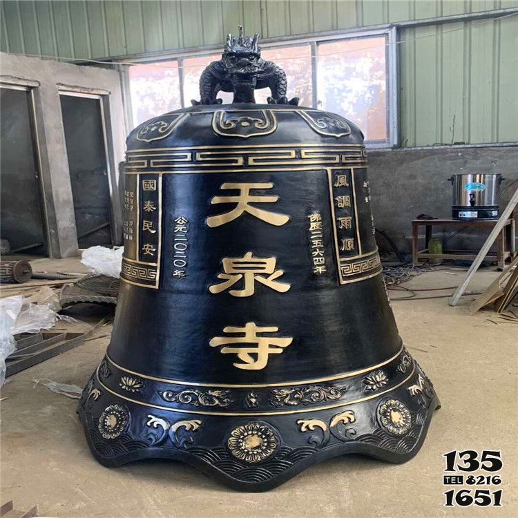 銅鐘雕塑-天泉寺祈福青銅掛鐘雕塑 銅鐘雕塑-天泉寺祈福青銅掛鐘雕塑高清圖片