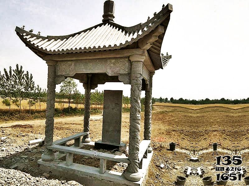 涼亭雕塑-農村戶外擺放石碑簡易青石涼亭雕塑 涼亭雕塑-農村戶外擺放石碑簡易青石涼亭雕塑高清圖片