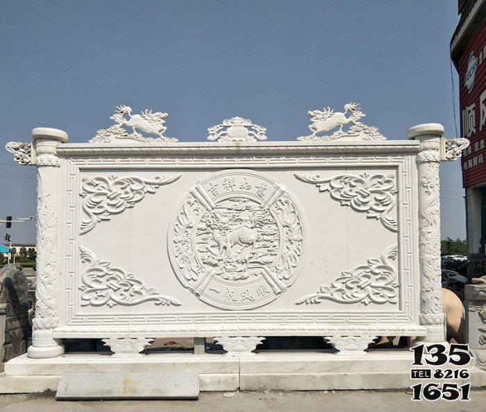 影壁雕塑-園林景觀吉祥如意石浮雕影壁 影壁雕塑-園林景觀吉祥如意石浮雕影壁高清圖片