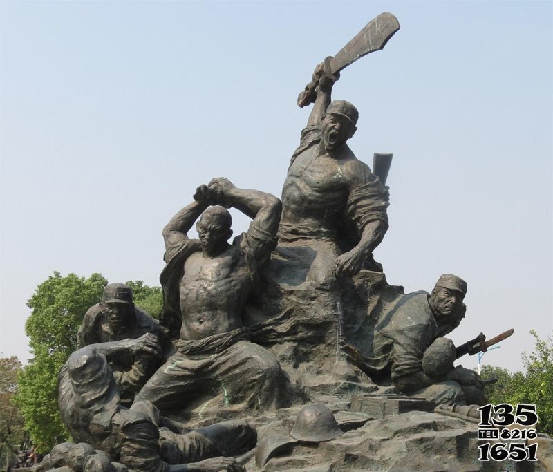 八路軍雕塑-景區創意打仗雕人物銅雕八路軍雕塑 八路軍雕塑-景區創意打仗雕人物銅雕八路軍雕塑高清圖片