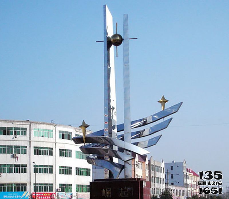 崛起雕塑-不銹鋼崛起城市景觀雕塑 崛起雕塑-不銹鋼崛起城市景觀雕塑高清圖片