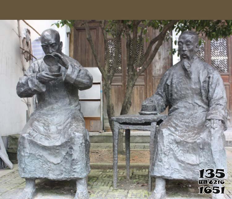 茶雕塑-喝茶的古代人物銅雕茶雕塑 茶雕塑-喝茶的古代人物銅雕茶雕塑高清圖片