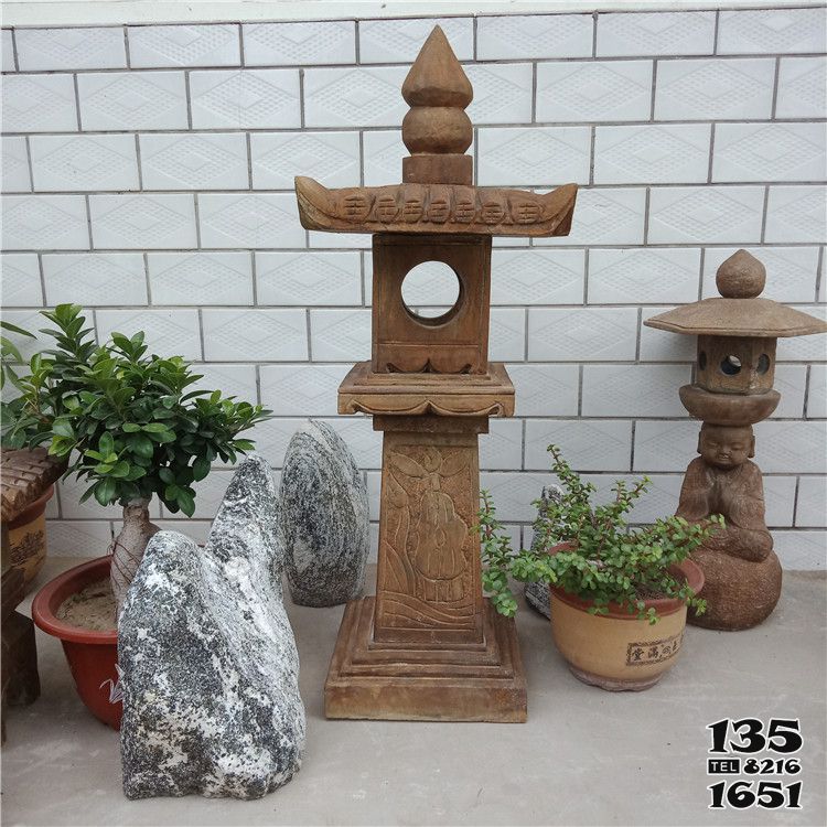燈籠雕塑-仿古青石頭燈地戶外花園擺件太陽能中式石燈雕塑 燈籠雕塑-仿古青石頭燈地戶外花園擺件太陽能中式石燈雕塑高清圖片