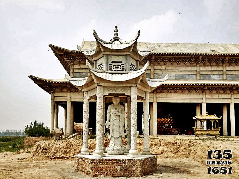 涼亭雕塑-寺廟景區神像擺放古建筑涼亭雕塑 涼亭雕塑-寺廟景區神像擺放古建筑涼亭雕塑高清圖片