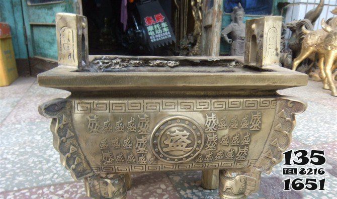 鼎雕塑-不銹鋼噴金烤漆創意香爐寺廟鼎雕塑 鼎雕塑-不銹鋼噴金烤漆創意香爐寺廟鼎雕塑高清圖片