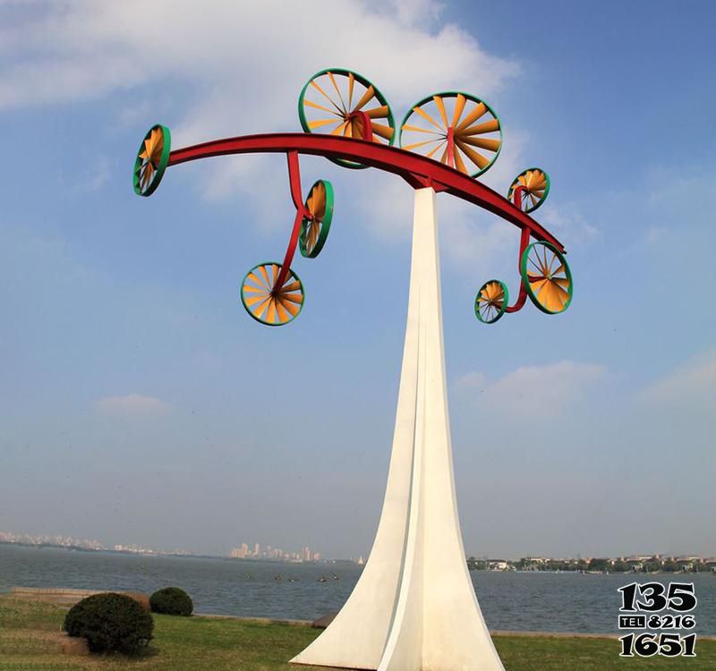 風車雕塑-海邊景區彩繪不銹鋼風車雕塑 風車雕塑-海邊景區彩繪不銹鋼風車雕塑高清圖片