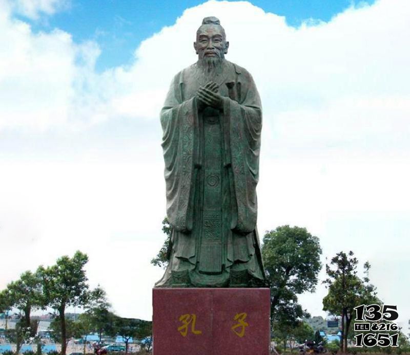 孔子雕塑-孔子廣場文化名人玻璃鋼仿銅雕塑 孔子雕塑-孔子廣場文化名人玻璃鋼仿銅雕塑高清圖片