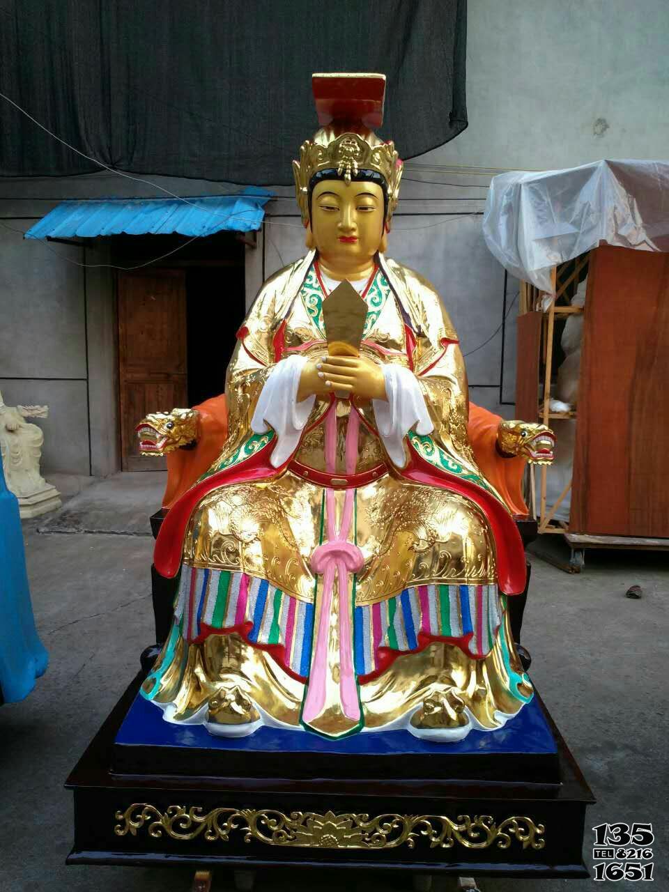 王母雕塑-寺廟創意彩繪玻璃鋼王母雕塑 王母雕塑-寺廟創意彩繪玻璃鋼王母雕塑高清圖片