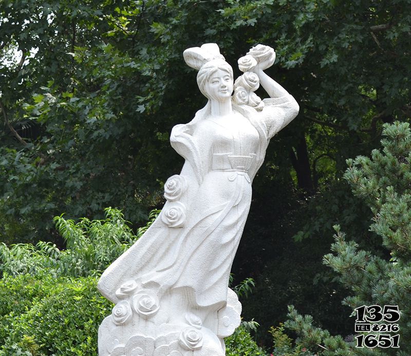 嫦娥雕塑-售樓部古代神話人物嫦娥奔月漢白玉景觀-石雕 嫦娥雕塑-售樓部古代神話人物嫦娥奔月漢白玉景觀-石雕高清圖片