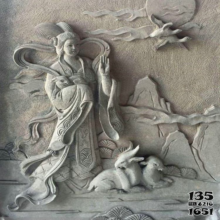 嫦娥雕塑-上古神話人物道教月神太陰星君嫦娥浮雕雕塑 嫦娥雕塑-上古神話人物道教月神太陰星君嫦娥浮雕雕塑高清圖片