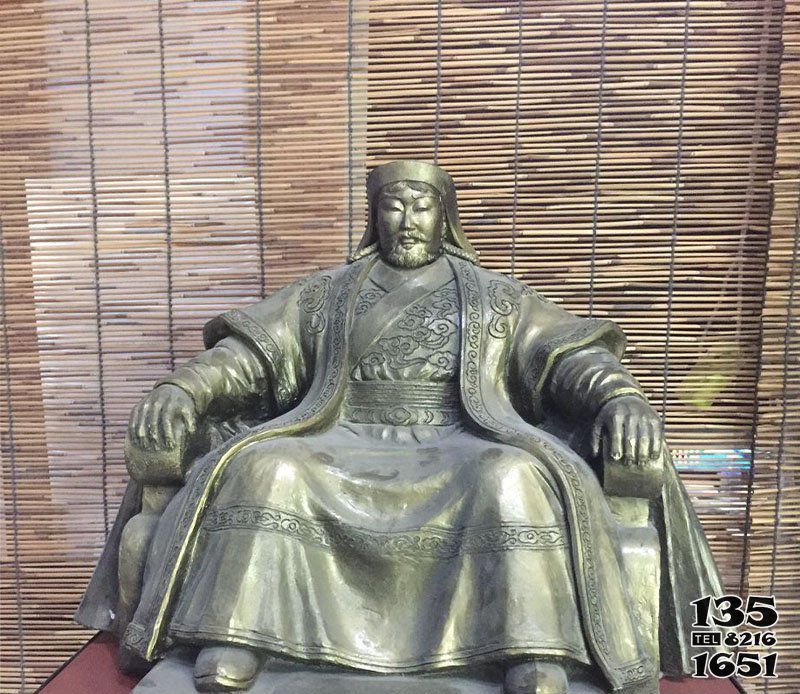 成吉思汗雕塑-玻璃鋼仿銅坐像雕塑內蒙古文化雕塑公園廣場美陳擺件成吉思汗雕塑 成吉思汗雕塑-玻璃鋼仿銅坐像雕塑內蒙古文化雕塑公園廣場美陳擺件成吉思汗雕塑高清圖片