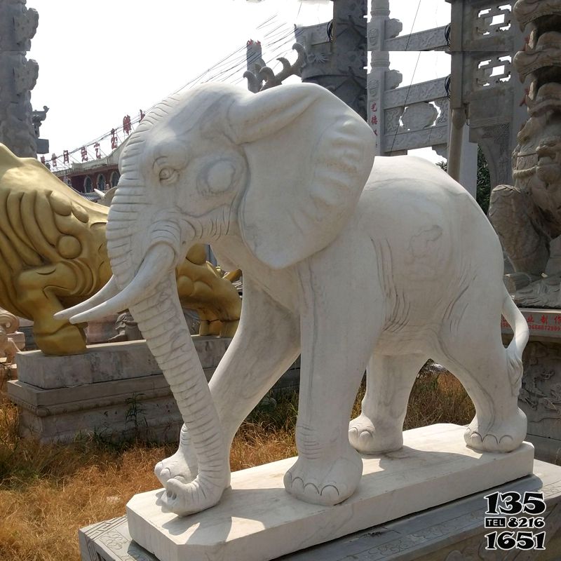 大象雕塑-漢白玉石雕大型景觀裝飾品大象雕塑 大象雕塑-漢白玉石雕大型景觀裝飾品大象雕塑高清圖片