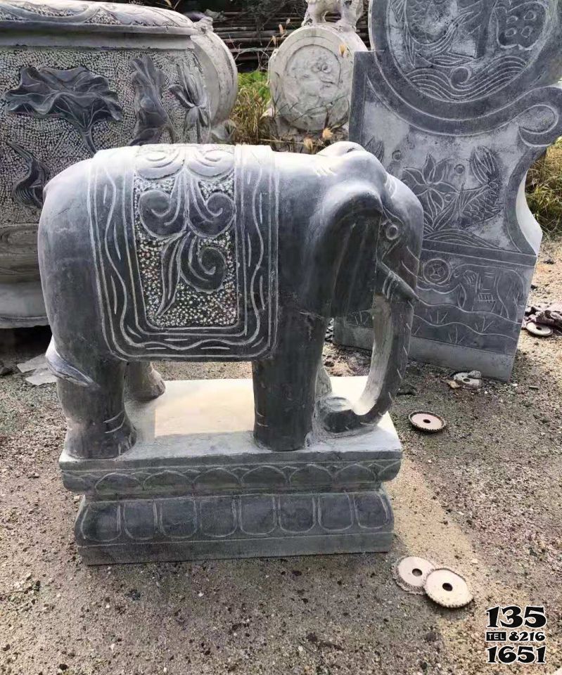 大象雕塑-戶外青石石雕庭院大象雕塑 大象雕塑-戶外青石石雕庭院大象雕塑高清圖片