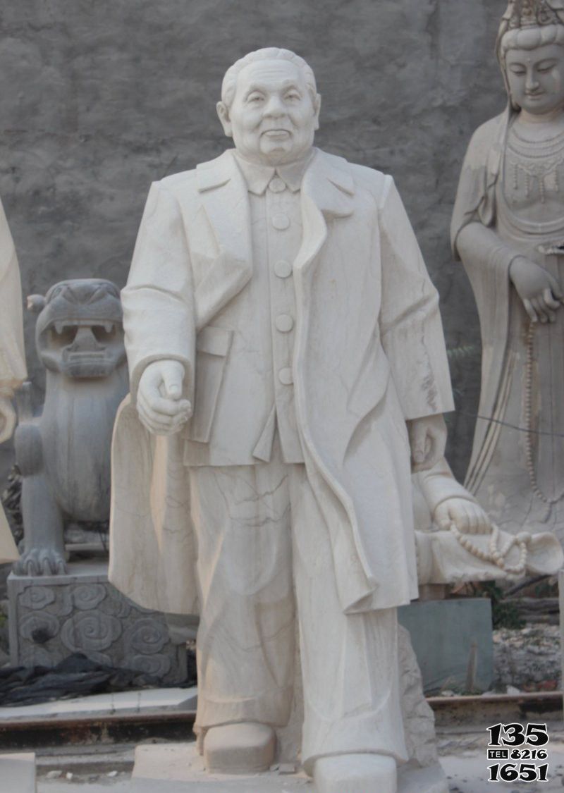 鄧小平雕塑-漢白玉石雕公園戶外鄧小平雕塑 鄧小平雕塑-漢白玉石雕公園戶外鄧小平雕塑高清圖片