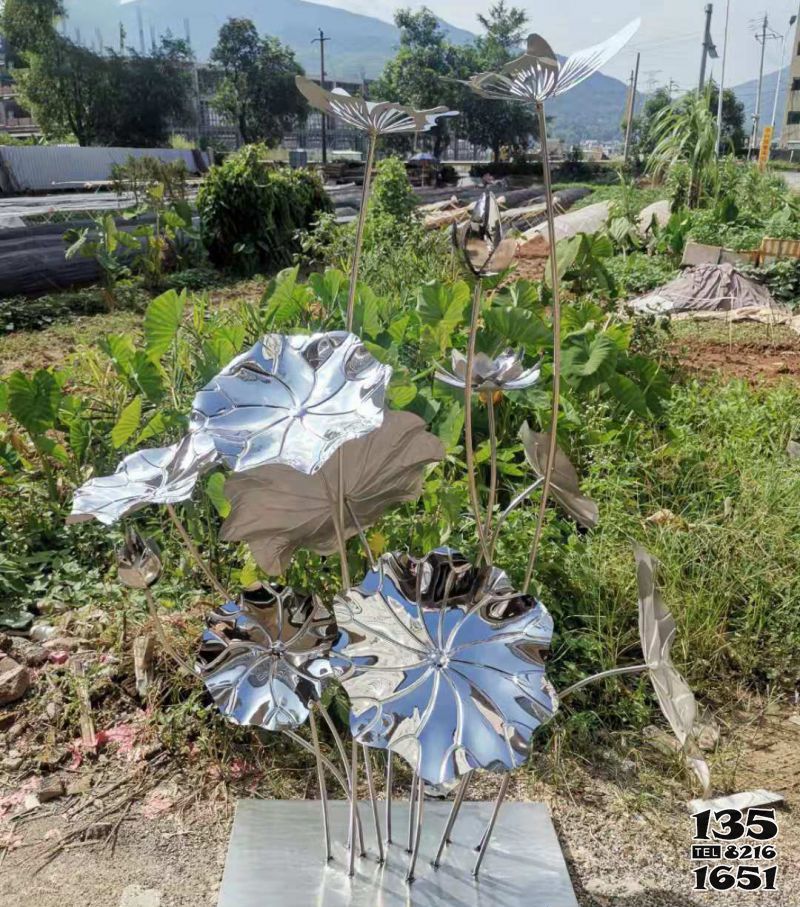 荷花雕塑-庭院不銹鋼荷花擺件雕塑 荷花雕塑-庭院不銹鋼荷花擺件雕塑高清圖片