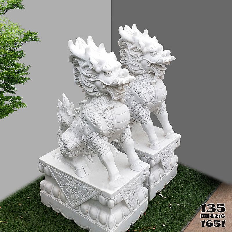 麒麟雕塑-庭院寺院漢白玉石雕麒麟雕塑 麒麟雕塑-庭院寺院漢白玉石雕麒麟雕塑高清圖片