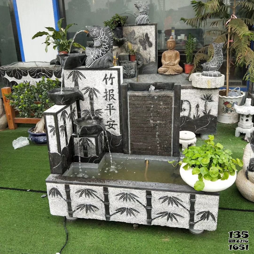 石槽雕塑-鯉魚吐流水擺件仿古青石荷花石雕魚缸室內石槽庭院水景 石槽雕塑-鯉魚吐流水擺件仿古青石荷花石雕魚缸室內石槽庭院水景高清圖片