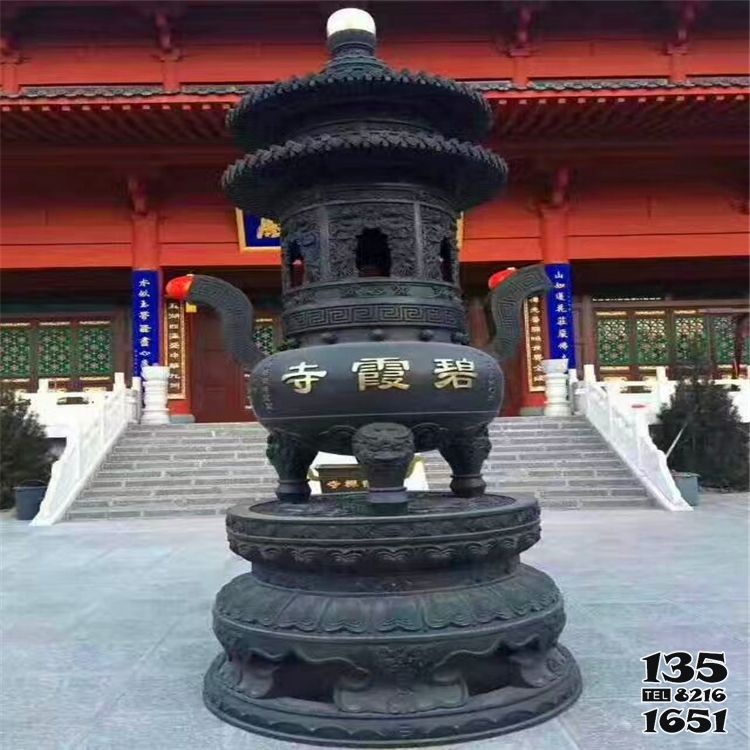 香爐雕塑-古代銅雕寺廟上香擺放寶鼎香爐雕塑 香爐雕塑-古代銅雕寺廟上香擺放寶鼎香爐雕塑高清圖片