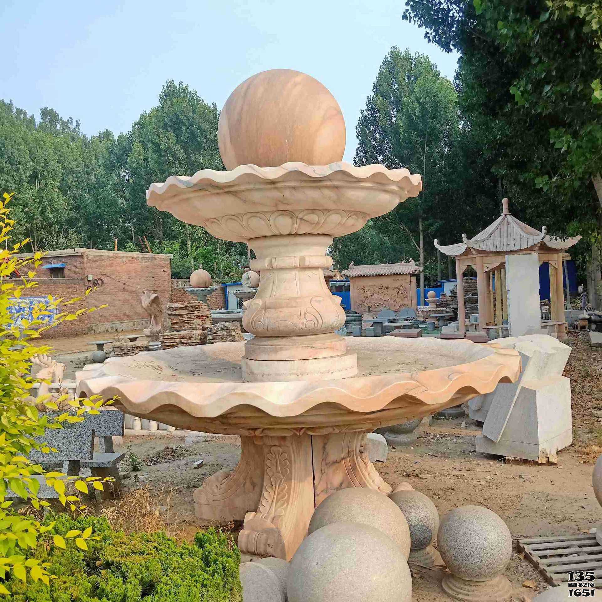 風水球雕塑-公園廣場天然石風水球噴泉雕塑 風水球雕塑-公園廣場天然石風水球噴泉雕塑高清圖片