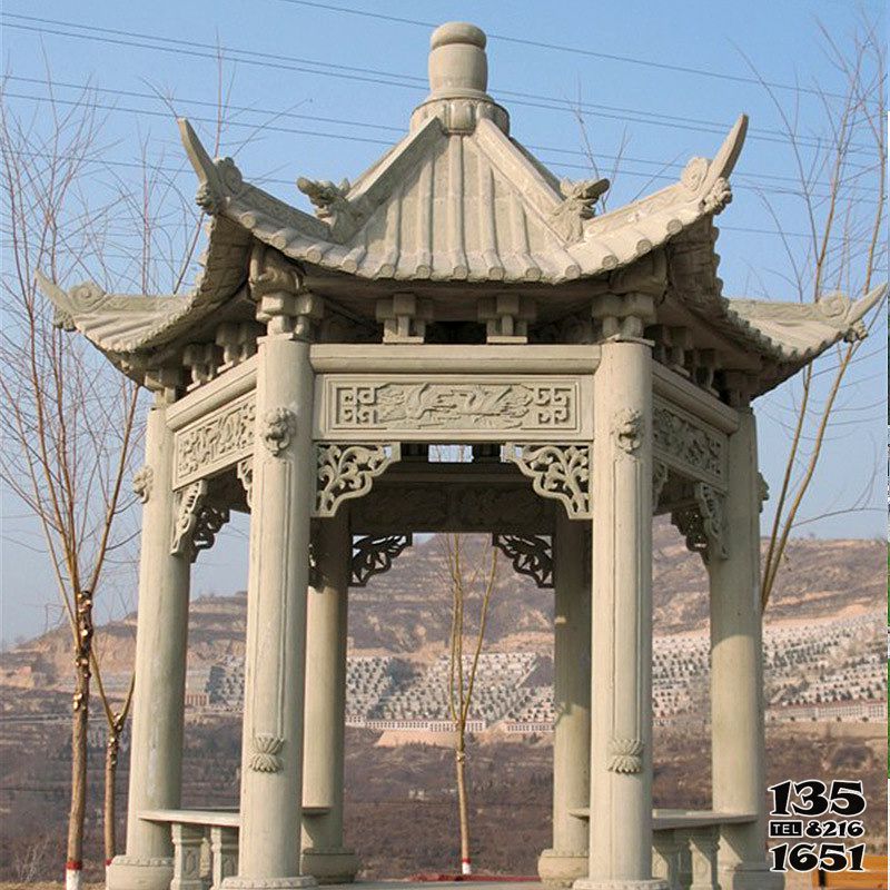 涼亭雕塑-青石雕刻窗花仿古建筑園林休息涼亭座椅 涼亭雕塑-青石雕刻窗花仿古建筑園林休息涼亭座椅高清圖片
