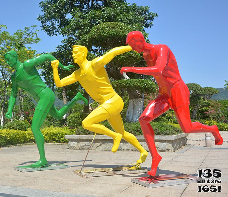 跑步雕塑- 公園小區學校廣場玻璃鋼跑步運動人物雕塑 跑步雕塑- 公園小區學校廣場玻璃鋼跑步運動人物雕塑高清圖片