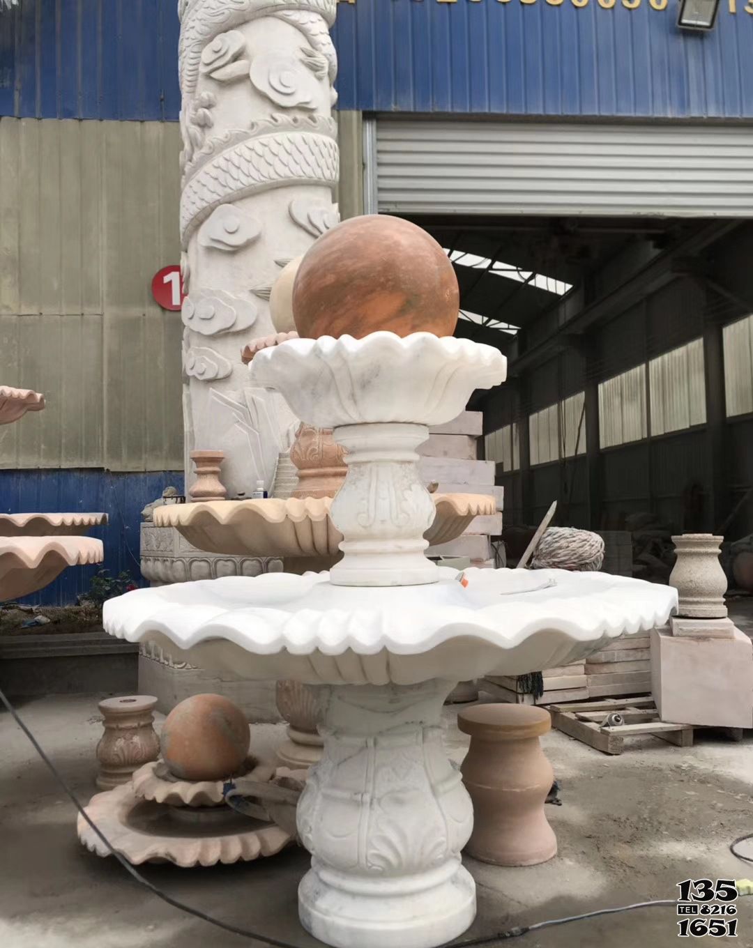 噴泉雕塑-室外漢白玉石雕多層噴泉雕塑 噴泉雕塑-室外漢白玉石雕多層噴泉雕塑高清圖片