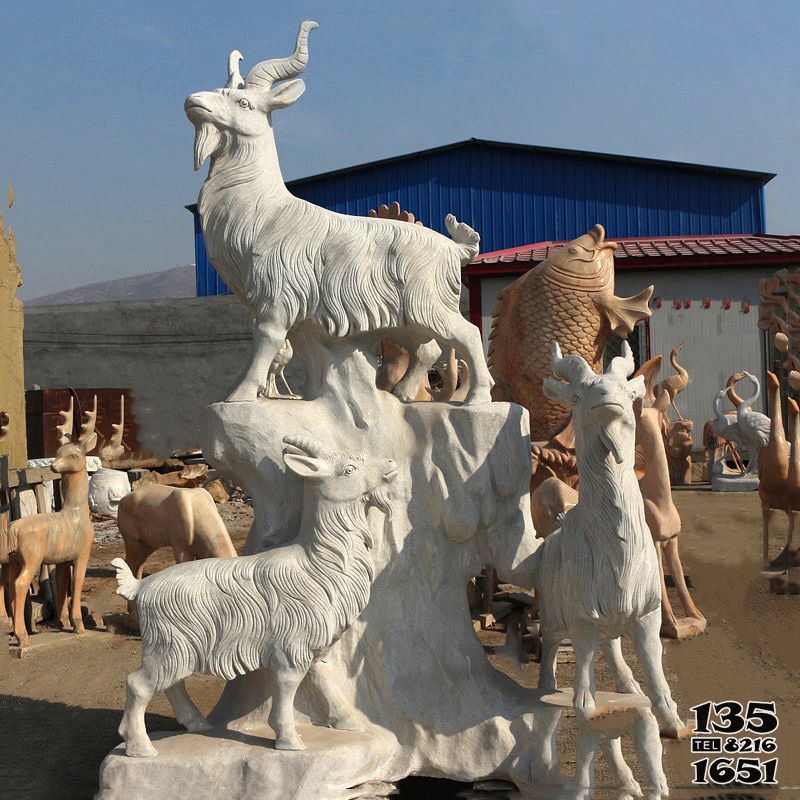 三羊開泰雕塑-戶外園林大型仿真動物玻璃鋼三羊開泰雕塑 三羊開泰雕塑-戶外園林大型仿真動物玻璃鋼三羊開泰雕塑高清圖片