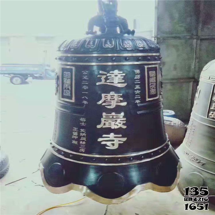 銅鐘雕塑-寺廟園林鑄銅鐘 銅鐘雕塑-寺廟園林鑄銅鐘高清圖片