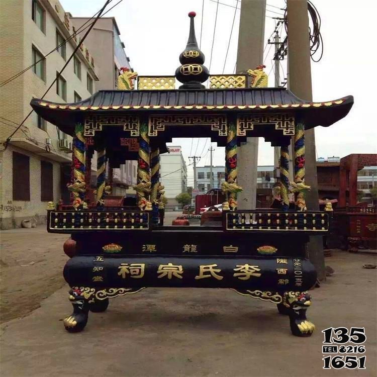 香爐雕塑-宗祠祠堂彩繪龍柱鑄銅香爐雕塑 香爐雕塑-宗祠祠堂彩繪龍柱鑄銅香爐雕塑高清圖片