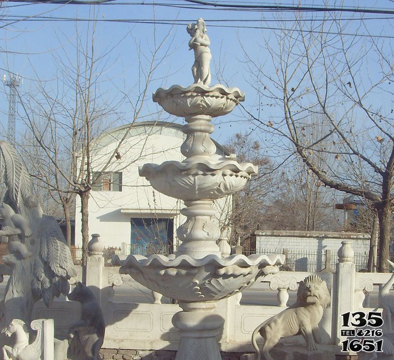 風水球雕塑-歐式庭院大理石雕風水球噴泉雕塑 風水球雕塑-歐式庭院大理石雕風水球噴泉雕塑高清圖片
