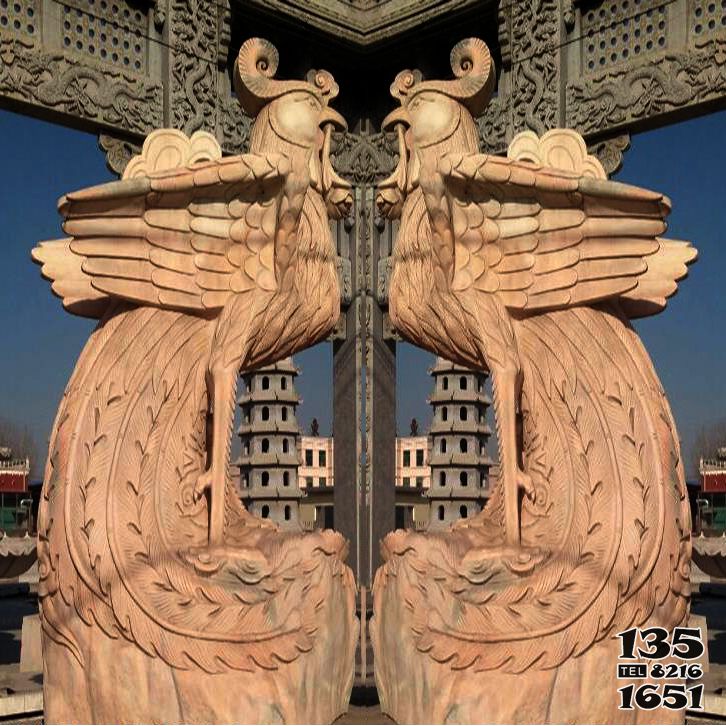 鳳凰雕塑-別墅小區黃蠟石浮雕工藝戶外園林裝飾品擺件鳳凰雕塑 鳳凰雕塑-別墅小區黃蠟石浮雕工藝戶外園林裝飾品擺件鳳凰雕塑高清圖片