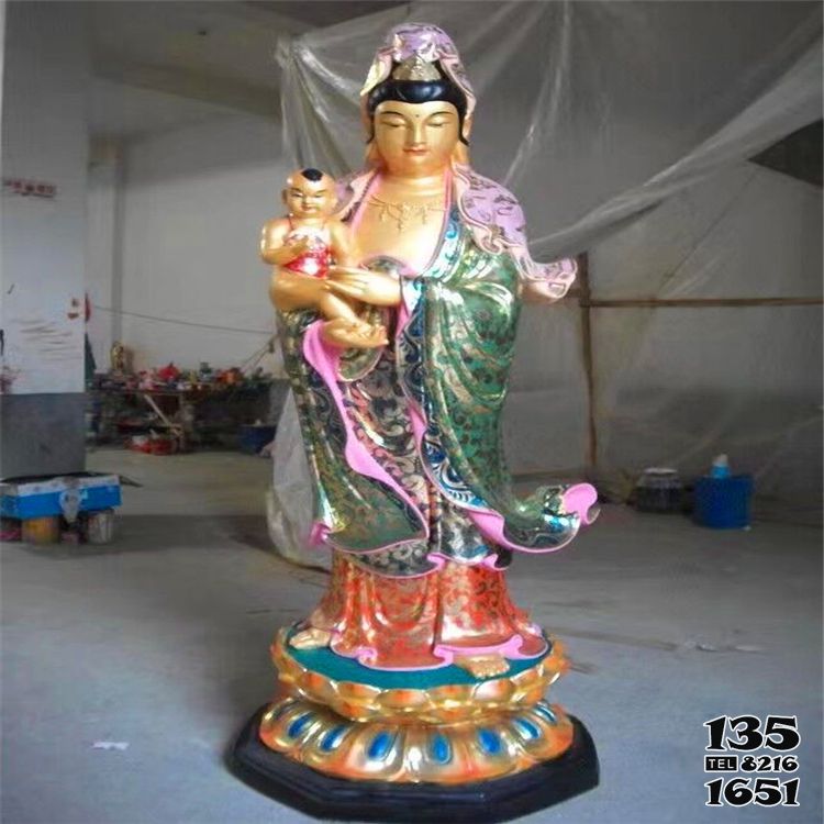 觀音雕塑-景點寺廟玻璃鋼彩繪送子觀音雕塑 觀音雕塑-景點寺廟玻璃鋼彩繪送子觀音雕塑高清圖片