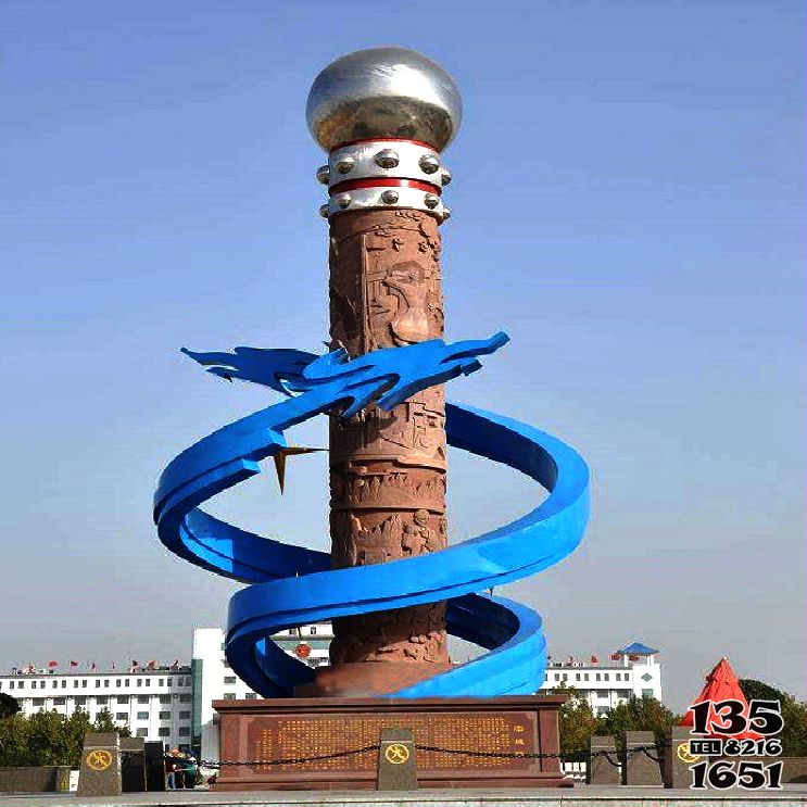 龍柱雕塑-不銹鋼抽象龍景觀柱城市企業廣場景觀標識 龍柱雕塑-不銹鋼抽象龍景觀柱城市企業廣場景觀標識