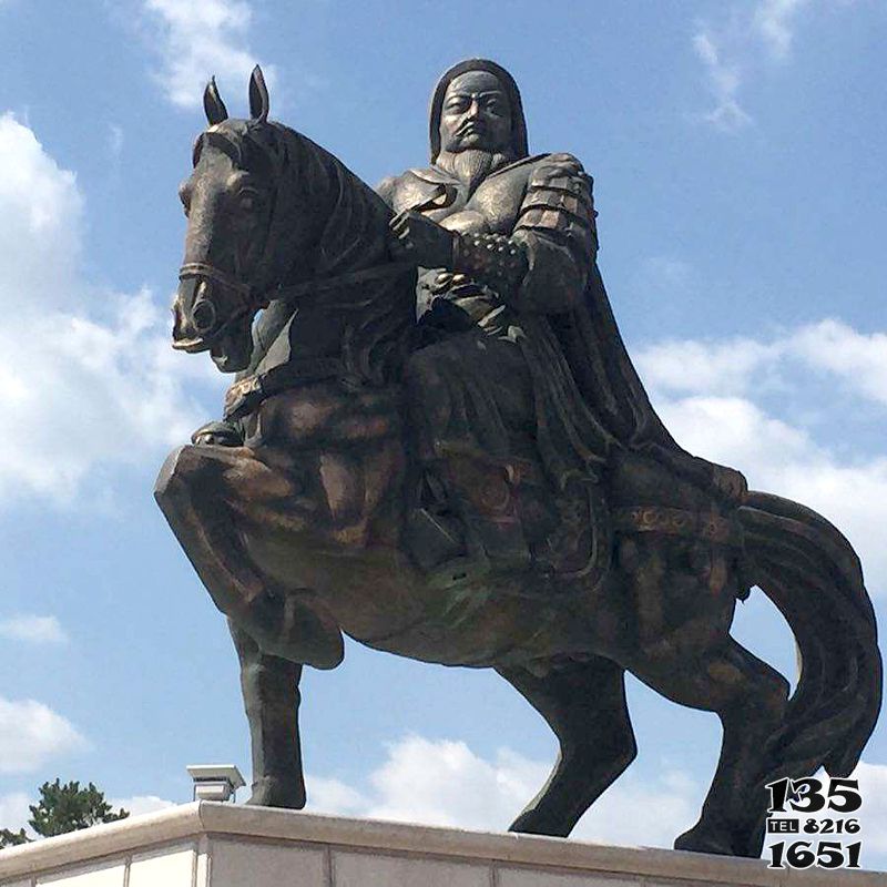 騎馬雕塑-景區創意銅鑄成吉思汗騎馬雕塑 騎馬雕塑-景區創意銅鑄成吉思汗騎馬雕塑高清圖片
