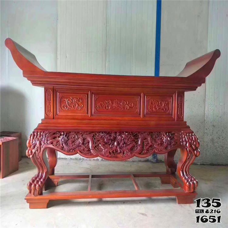 供桌雕塑-景區寺院大殿元寶桌定浮雕龍紋圖案供桌擺擺件 供桌雕塑-景區寺院大殿元寶桌定浮雕龍紋圖案供桌擺擺件高清圖片