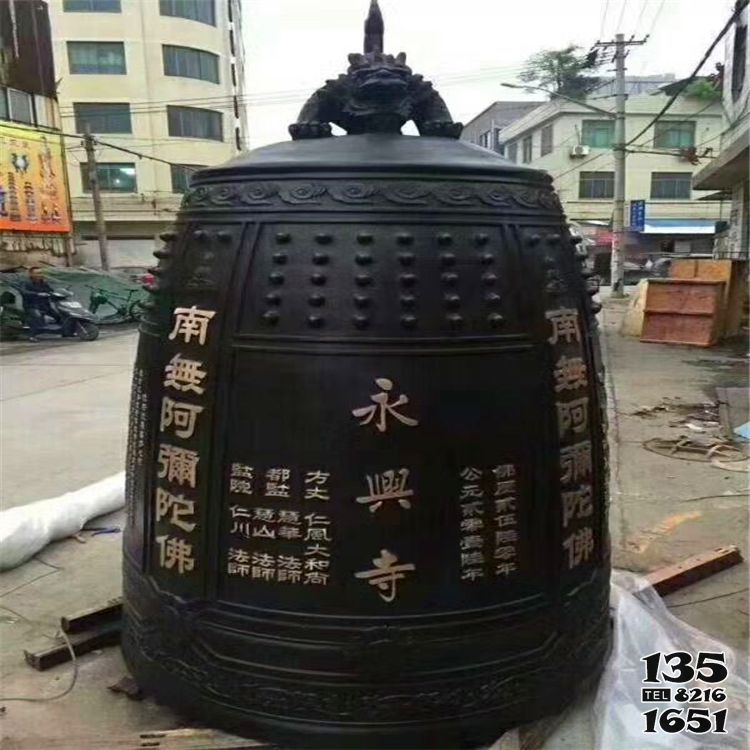 銅鐘雕塑-鑄鐵禪院擺放銅鐘雕塑 銅鐘雕塑-鑄鐵禪院擺放銅鐘雕塑高清圖片
