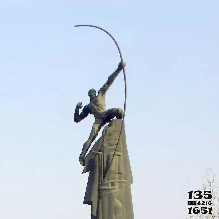 后羿雕塑-園林景觀后羿射日玻璃鋼仿銅雕塑 后羿雕塑-園林景觀后羿射日玻璃鋼仿銅雕塑高清圖片